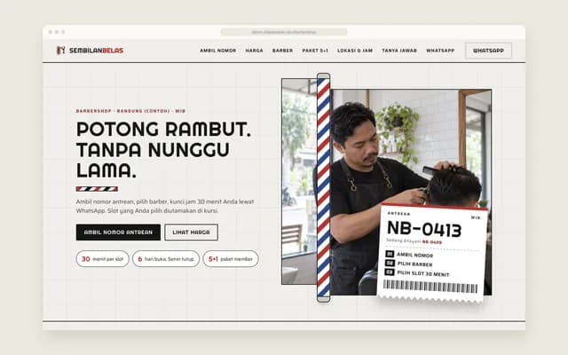Hero tiket dan tiang
