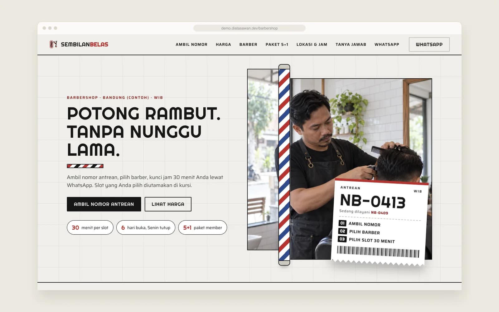 Barbershop — Hero tiket dan tiang