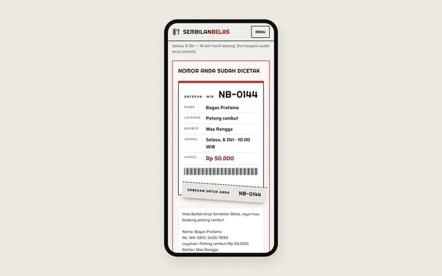 Tiket di ponsel