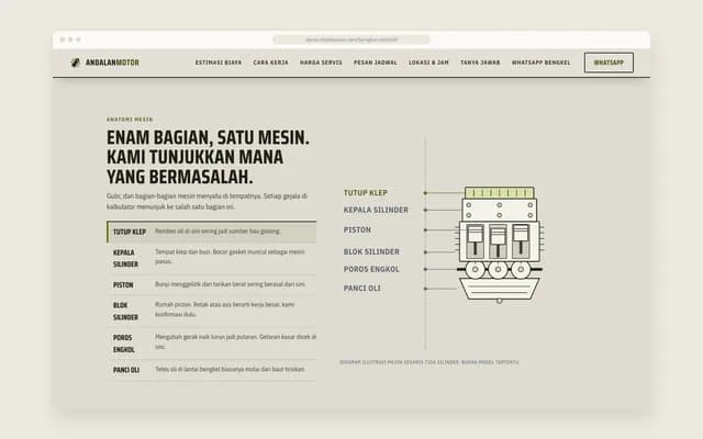 Mesin menyatu saat gulir