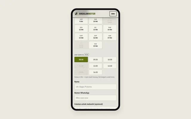 Ponsel: booking