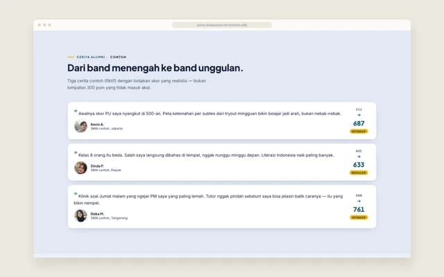 Cerita alumni contoh