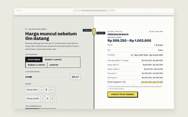 Kalkulator dibelah garis seka