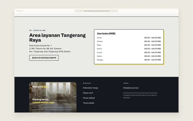 Lokasi dan jam