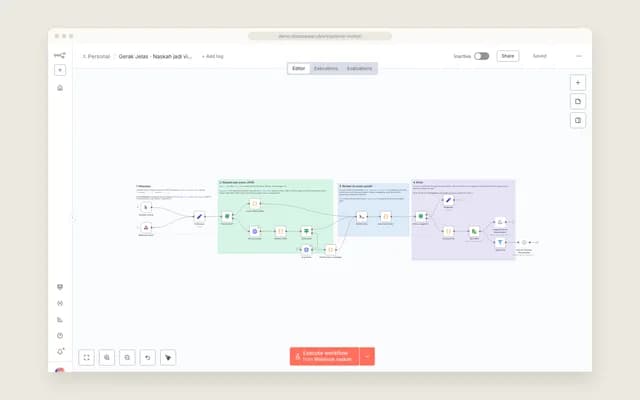 Kanvas workflow Naskah jadi video