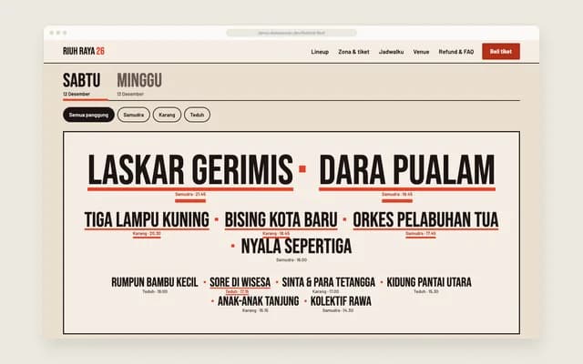 Lineup sebagai poster