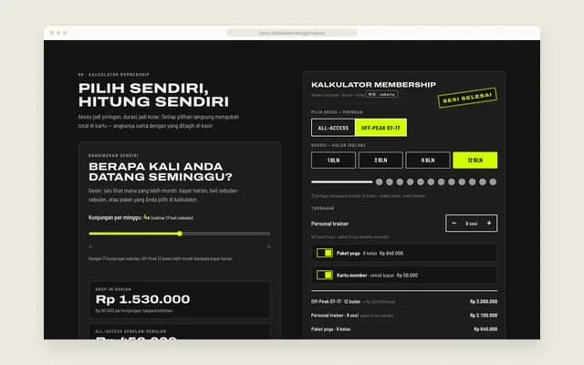 Kalkulator + bandingkan drop-in