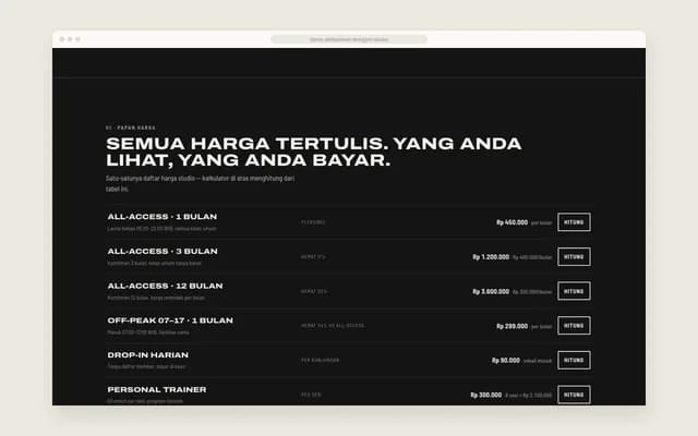 Papan harga jujur