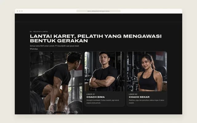 Pelatih dan lantai latihan