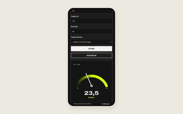 Dial BMI di ponsel