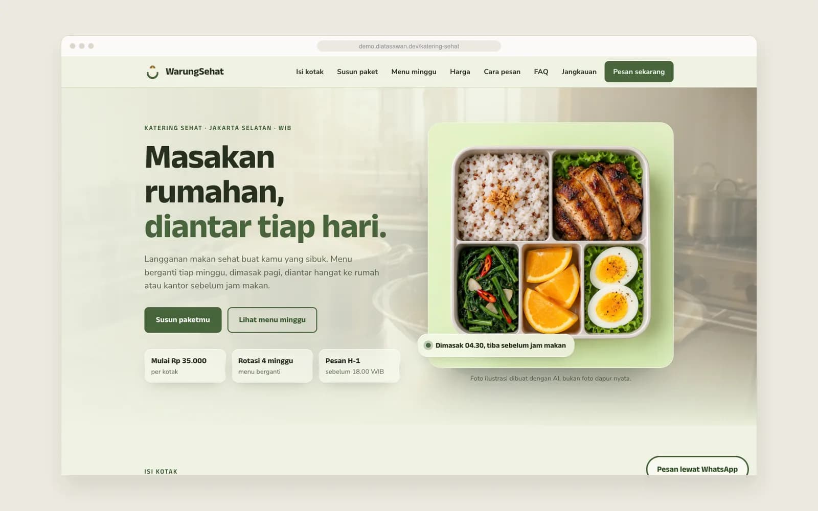 WarungSehat — Katering Sehat — Hero berfoto