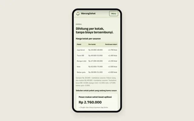 Harga di ponsel