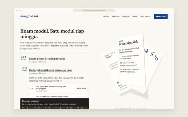 Kartu modul dibalik