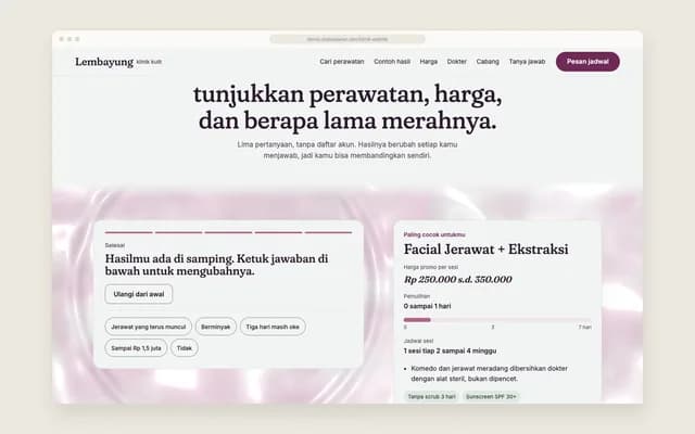 Hasil setelah 5 jawaban
