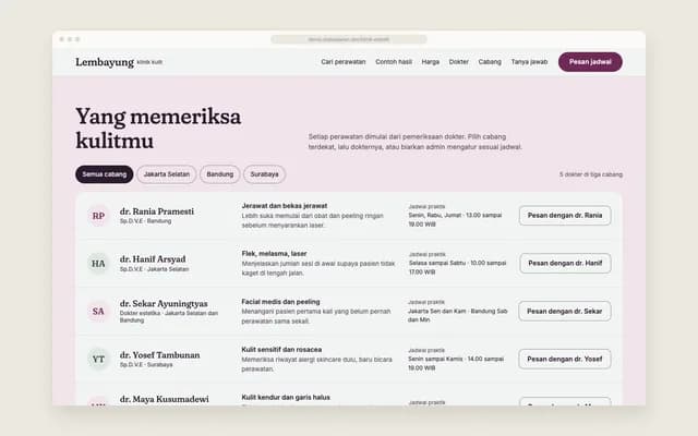 Direktori dokter per cabang