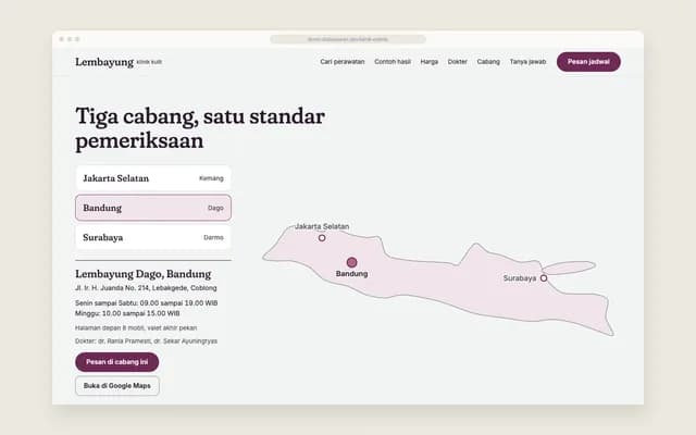 Cabang dan peta Jawa