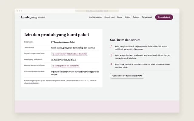 Izin dan produk