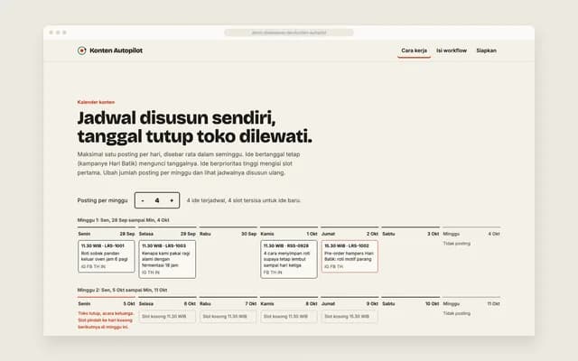 Kalender dua minggu