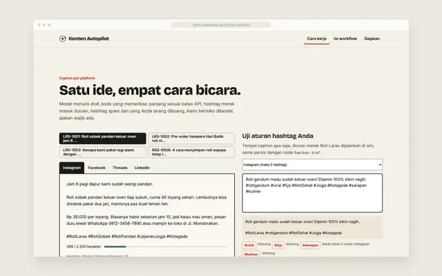 Caption per platform