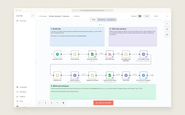 Workflow 1 di n8n