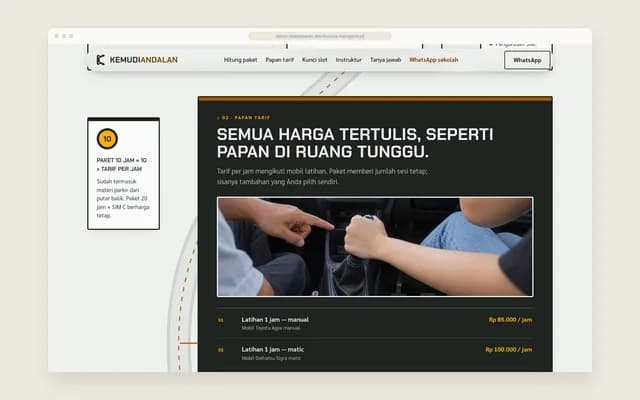Papan tarif jujur