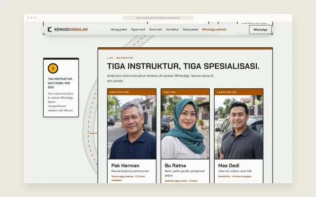 Instruktur berfoto