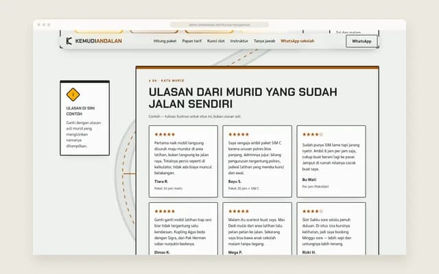 Ulasan contoh