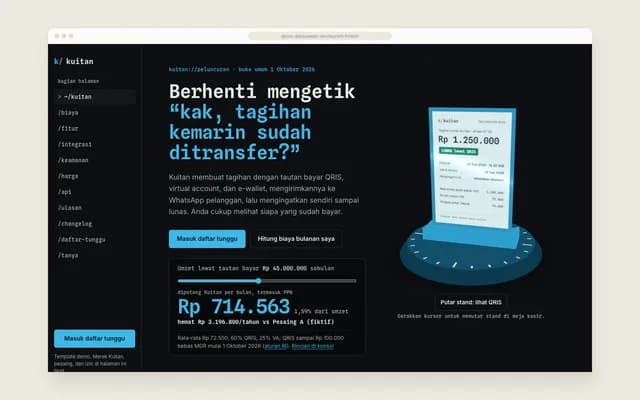 Stand diputar ke tagihan