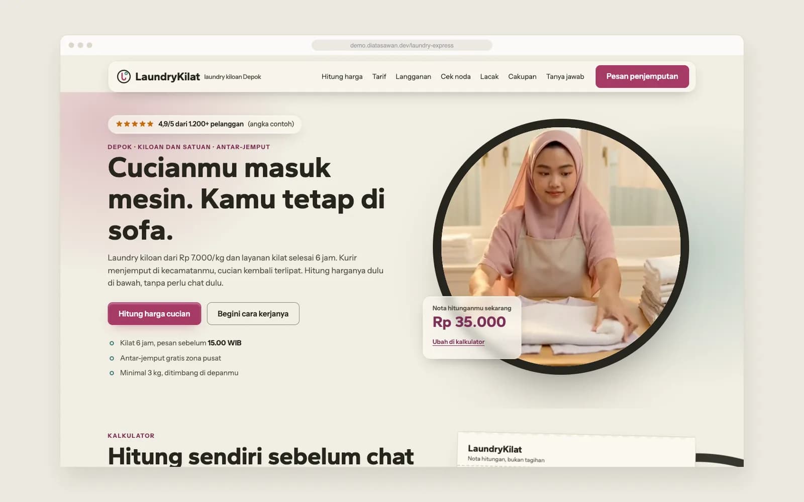 Laundry Kilat & Satuan — Hero orb video
