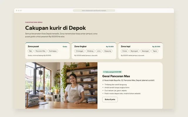 Cakupan dan gerai