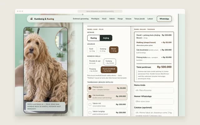 Anjing besar, bulu kusut: matting masuk kartu