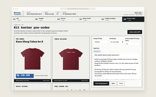 Kit konten pre-order