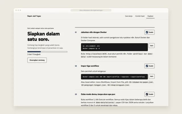 Daftar persiapan