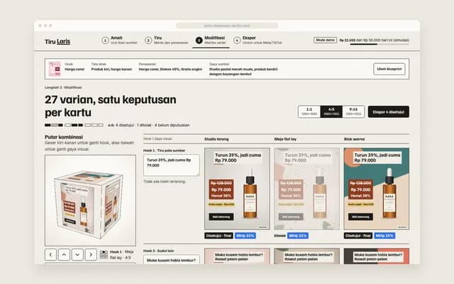 Matriks varian dan kubus 3D