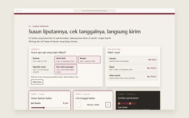 Pilih acara, dapat saran jam