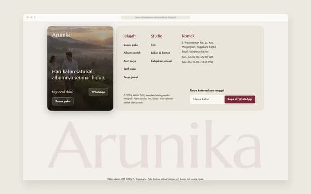 Footer dua kartu